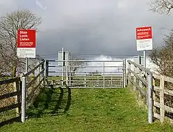 A simple farm crossing across a low traffic line near Llanwrtyd Wells, Powys. These crossings are the most common and require complete user compliance.