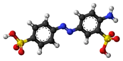 Ball-and-stick model of the Fast Yellow AB molecule