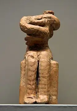 Female figurine of a woman holding a baby, Sesklo, Neolithic, 4800–4500 BC