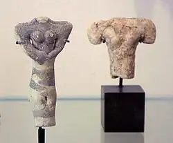 Female figurines Ubaid IV, Tello, ancient Girsu, 4700–4200 BC. Louvre Museum AO15327.[33]