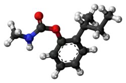 Ball-and-stick model of the fenobucarb molecule
