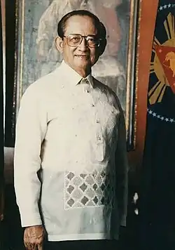 Fidel V. Ramos - 12th President of the Philippines. He traced his roots through his mother, a member of the Valdez clan of Batac.