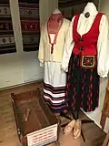 Traditional Finnish clothing on display.