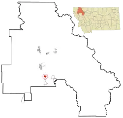 Location of Somers, Montana