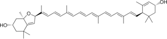 Skeletal formula of flavoxanthin