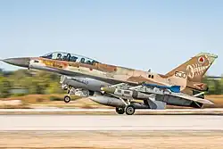 Starting F-16D Barak of 105 Squadron "Scorpion" from Ramat David Airbase in May 2021