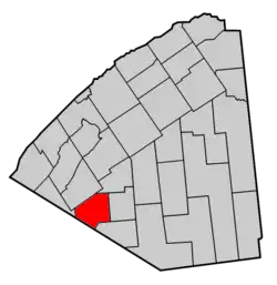 Map highlighting Fowler's location within St. Lawrence County.