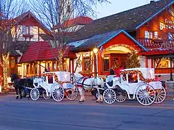 Horse and carriages along Main Street