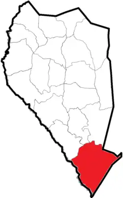 Location of Franklin Township within Sampson County