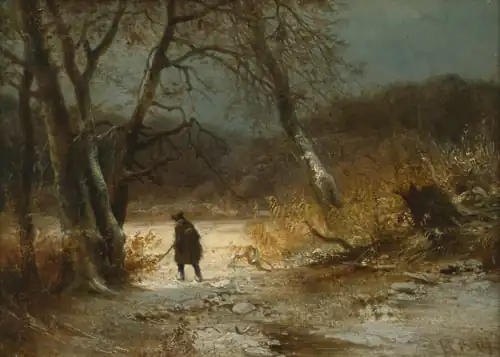 Lonely Wanderer in a Winter Landscape