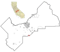Location in Fresno County and the state of California