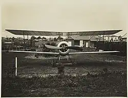 Front View of Basil Watson's Biplane, rear lawn, Follacleugh, Elsternwick, 1916.