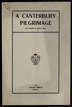 Cover of a A Canterbury pilgrimage by David Reid Keys published by William Briggs Press.