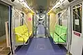 3000A series priority seating. The heightened seats are distinguished by their yellow colour.