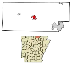 Location of Salem in Fulton County, Arkansas.