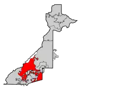 Location in Fulton County and the state of Georgia