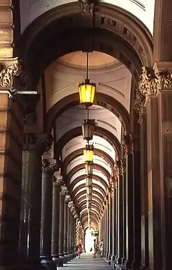 Vaulted colonnade in the General Post Office, Sydney (1890s)