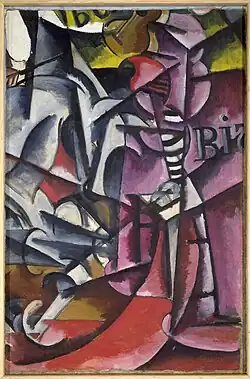 Untitled, 1915, Oil on canvas, 106.4 cm × 71.1 cm (41.9 in × 28.0 in), Solomon R. Guggenheim Museum, New York Gift, George Costakis, 1981 Guggenheim Museum
