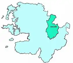 Barony of Gallen - highlighted in the east of the county