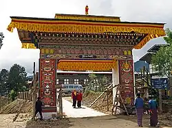 Entrance Gate to Gangteng Monastery after restoration