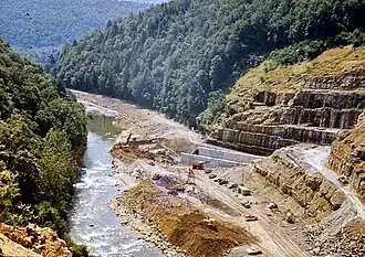 Stilling basin of the dam