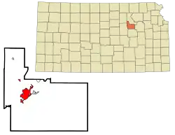 Location within Geary County and Kansas