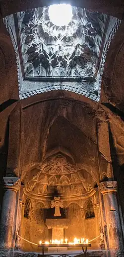 Zakarid rock-cut church, Geghard, circa 1240.