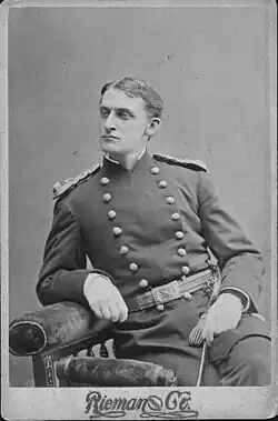 1881 black and white photo of army officer Charles H. Whipple in dress uniform