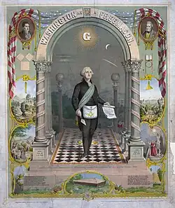 Washington with Masonic symbolism