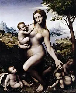 Giampietrino and Bernardino Marchiselli (landscape), Leda and her Children (between 1520s and late 1530s), Museumslandschaft Hessen Kassel