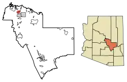 Location of Flowing Springs in Gila County, Arizona.