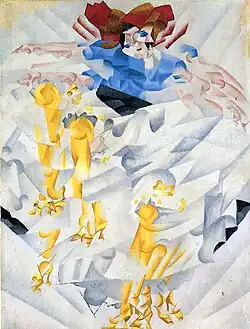 Gino Severini, 1912, Dynamism of a Dancer (Dinamismo di una danzatrice, Ballerina di chahut), oil on canvas, 60 x 45&nbsp;cm, Jucker Collection, Pinacoteca di Brera, Milan
