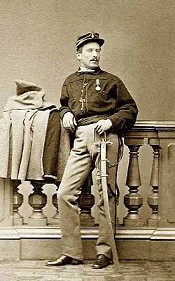 Giuseppe Barboglio a Red Shirt volunteer of the Thousand wearing the Marsala Medal