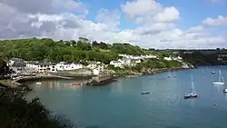 The village of Glandore with the pier at the base of the village. Main access point for sailors making entry to land.