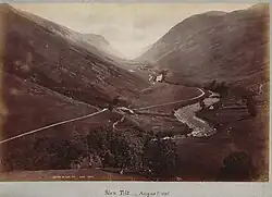 Wilson's August 1885 photograph of the Glen Tilt looking upstream toward Forest Lodge.