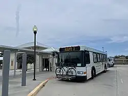 Route 2 bus at the main transit hub in Vero Beach
