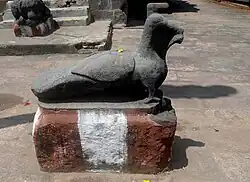 Peacock sculpture at Golingeshwara temple complex in Biccavolu, India