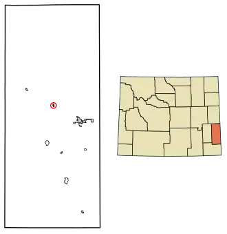 Location of Lingle in Goshen County, Wyoming.