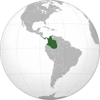 Location of the Granadine Confederation