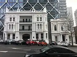 Grand Hotel and Freemasons' Hall façades, in 2025.