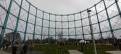 The opening ceremony of the public park within the blue gasholder.