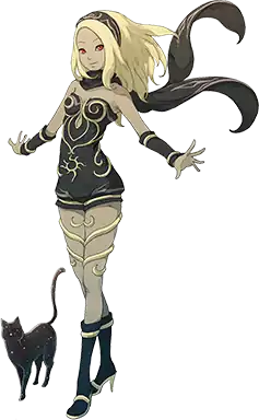 Kat posing with her cat guardian Dusty standing to her right