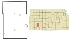 Location within Gray County and Kansas