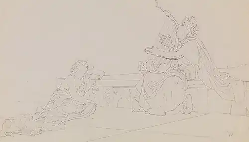 Ossian. Graphite on cream bristol board, 18.6 x 28.3 cm. Pennsylvania Academy of the Fine Arts.