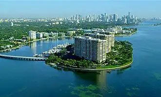 Grove Isle in Biscayne Bay in Miami