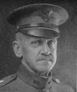 1954 black and white photo of Brigadier general Guy H. Preston in dress uniform and cap, head and shoulders, facing slightly to his left and looking slightly to his right