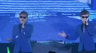 Hikakin & Seikin performing in 2018