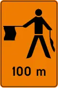 C105 Manual traffic control ahead