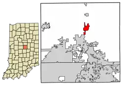 Location of Cicero in Hamilton County, Indiana.