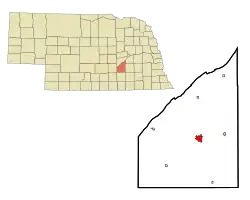 Location of Aurora, Nebraska